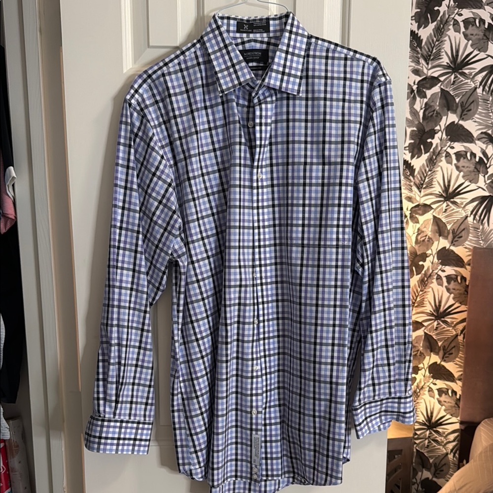 Men's Blue Plaid Shirt